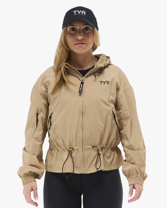 Women's Full Zip Windbreaker - Khaki | TYR Classic