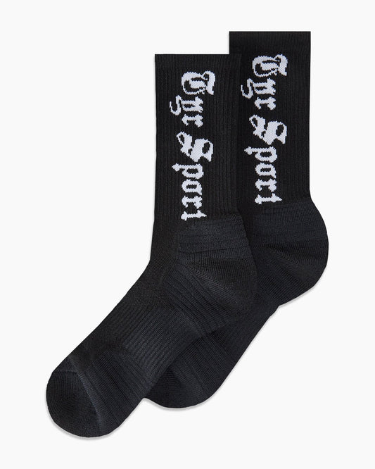 Performance Script Crew Sock - Black | TYR | TYR Exclusive